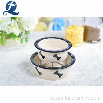 Пользовательские Мини Круглый Украшение Pet Dog Bowl Feeder